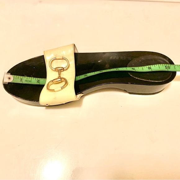 Authentic GUCCI Vitello Vernice Icon Bit Wood Clogs - Picture 9 of 12